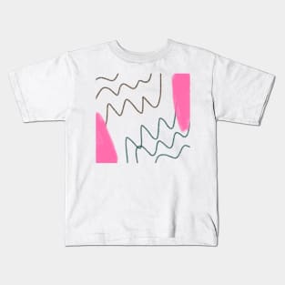 Pink black abstract watercolor art Kids T-Shirt